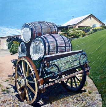 'Maxwell's Cart' : acrylic on canvas, SOLD
