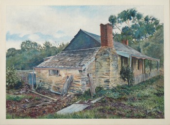 'Quarryman's Cottage, Willunga' : acrylic on canvas, SOLD